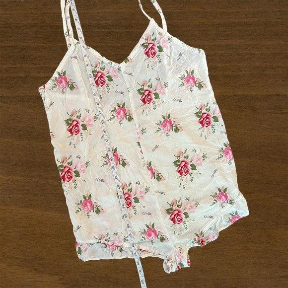 WILDFOX Intimate Romper Womens White Large Red Rose Sleepwear - Picture 3 of 10